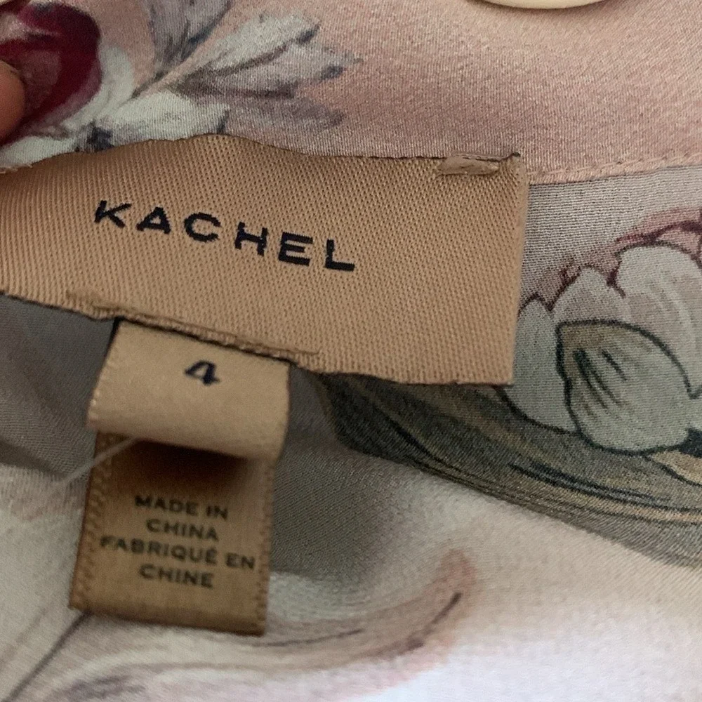 Anthropologie Kachel Sedona Sunrise‎ Silk Maxi Dress size 4 floral animal print